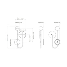 Load image into Gallery viewer, Orb Bath Wall Light - line drawing.