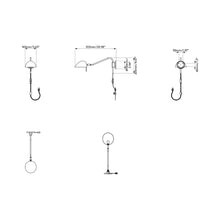 Load image into Gallery viewer, Serge Plug-In Wall Light - line drawing.