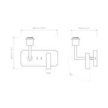 Load image into Gallery viewer, Side by Side Reading Wall Light - line drawing.