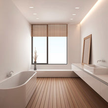 Load image into Gallery viewer, Trimless Round LED Recessed Light in bathroom.