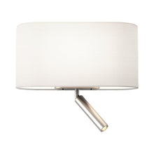 Load image into Gallery viewer, Venn Reader Wall Light in Matt Nickel/White.