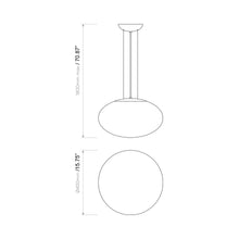Load image into Gallery viewer, Zeppo Pendant Light - line drawing.