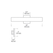 Load image into Gallery viewer, Bau LED Bath Vanity Light - line drawing.