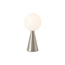 Load image into Gallery viewer, Bilia Table Lamp in Satin Nickel and Brushed White (Small).