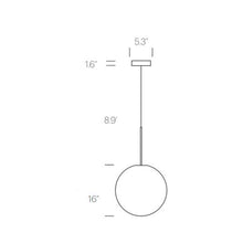 Load image into Gallery viewer, Bola Sphere LED Pendant Light - line drawing.