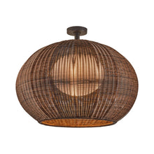 Load image into Gallery viewer, Garota Outdoor Flush Mount Ceiling Light in Graphite Brown Frame/Brown.