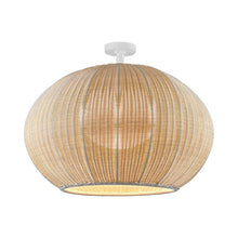 Load image into Gallery viewer, Garota Outdoor Flush Mount Ceiling Light in Natural White Frame/Ivory White.
