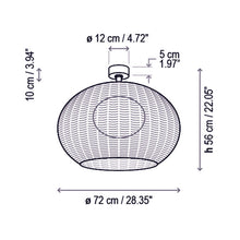 Load image into Gallery viewer, Garota Outdoor Flush Mount Ceiling Light - line drawing.