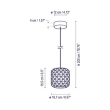 Load image into Gallery viewer, Nans Outdoor LED Pendant Light - line drawing.