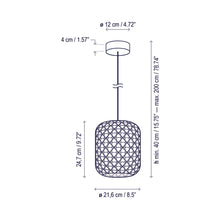 Load image into Gallery viewer, Nans Outdoor LED Pendant Light - line drawing.