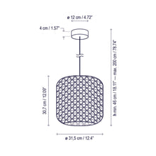 Load image into Gallery viewer, Nans Outdoor LED Pendant Light - line drawing.