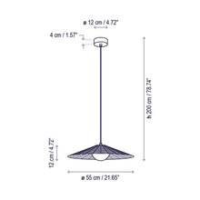 Load image into Gallery viewer, Nans S/55 Outdoor LED Pendant Light - line drawing.