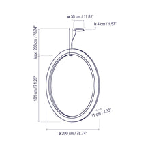 Load image into Gallery viewer, Roda LED Vertical Pendant Light - line drawing.
