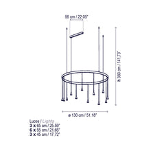 Load image into Gallery viewer, Skybell LED Pendant Light - line drawing.