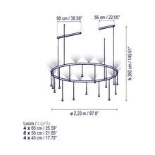 Load image into Gallery viewer, Skybell LED Pendant Light - line drawing.