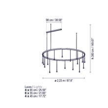 Load image into Gallery viewer, Skybell LED Pendant Light - line drawing.