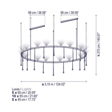 Load image into Gallery viewer, Skybell LED Pendant Light - line drawing.