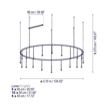 Load image into Gallery viewer, Skybell LED Pendant Light - line drawing.