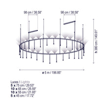 Load image into Gallery viewer, Skybell LED Pendant Light - line drawing.