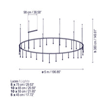 Load image into Gallery viewer, Skybell LED Pendant Light - line drawing.