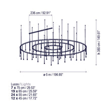 Load image into Gallery viewer, Skybell LED Pendant Light - line drawing.