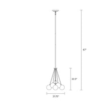 Load image into Gallery viewer, Bronzeville Multi Light Pendant Light - line drawing.