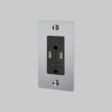 Load image into Gallery viewer, 1G Combination Duplex Outlet with 2 USB Ports in Detail.