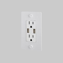 Load image into Gallery viewer, 1G Combination Duplex Outlet with 2 USB Ports in Detail.