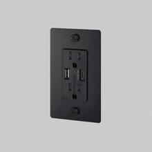 Load image into Gallery viewer, 1G Combination Duplex Outlet with USB-A and USB-C Ports in Detail.