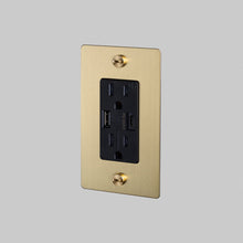 Load image into Gallery viewer, 1G Combination Duplex Outlet with USB-A and USB-C Ports in Detail.