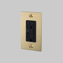 Load image into Gallery viewer, 1G Combination Duplex Outlet with USB-A and USB-C Ports in Detail.