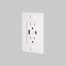Load image into Gallery viewer, 1G Combination Duplex Outlet with USB-A and USB-C Ports in Detail.