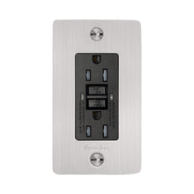 Load image into Gallery viewer, 1G Duplex GFCI Outlet in Steel (Logo).