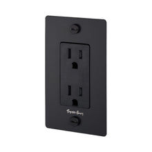 Load image into Gallery viewer, 1G Duplex Outlet in Black (Logo).