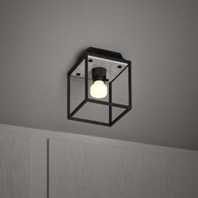 Load image into Gallery viewer, Caged Flush Mount Ceiling Light in White (Small).