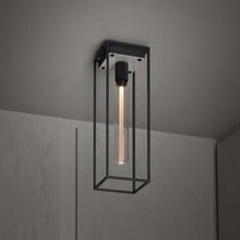 Load image into Gallery viewer, Caged Flush Mount Ceiling Light in White (Large).