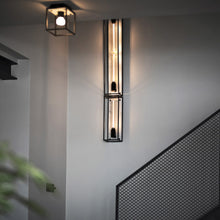 Load image into Gallery viewer, Caged Flush Mount Ceiling Light in Detail.