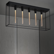 Load image into Gallery viewer, Caged Multi Light Flush Mount Ceiling Light in Black (5-Light).