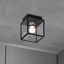 Load image into Gallery viewer, Caged Outdoor Flush Mount Ceiling Light.