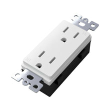 Load image into Gallery viewer, Duplex Outlet Module in White.
