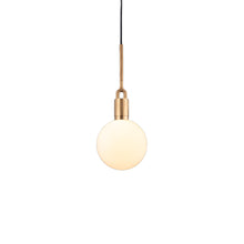 Load image into Gallery viewer, Forked Globe Pendant Light in Brass/Opal (Medium).