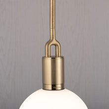 Load image into Gallery viewer, Forked Globe Pendant Light in Detail.