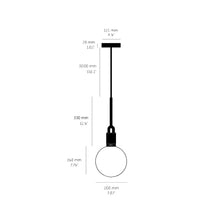 Load image into Gallery viewer, Forked Globe Pendant Light - line drawing.