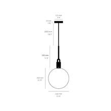 Load image into Gallery viewer, Forked Globe Pendant Light - line drawing.