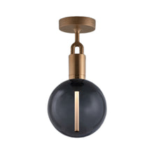 Load image into Gallery viewer, Forked Semi Flush Mount Ceiling Light in Brass/Smoked (Medium).