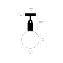 Load image into Gallery viewer, Forked Semi Flush Mount Ceiling Light - line drawing.