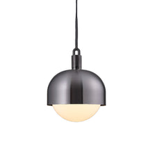 Load image into Gallery viewer, Forked Shade Globe Pendant Light in Gun Metal/Opal (Large).