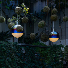 Load image into Gallery viewer, Forked Shade Globe Pendant Light in Outside Area.