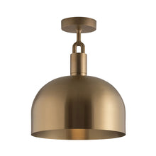 Load image into Gallery viewer, Forked Shade Semi Flush Mount Ceiling Light in Brass (Large).