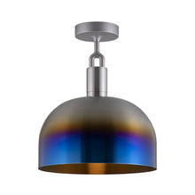 Load image into Gallery viewer, Forked Shade Semi Flush Mount Ceiling Light in Burnt Steel (Large).